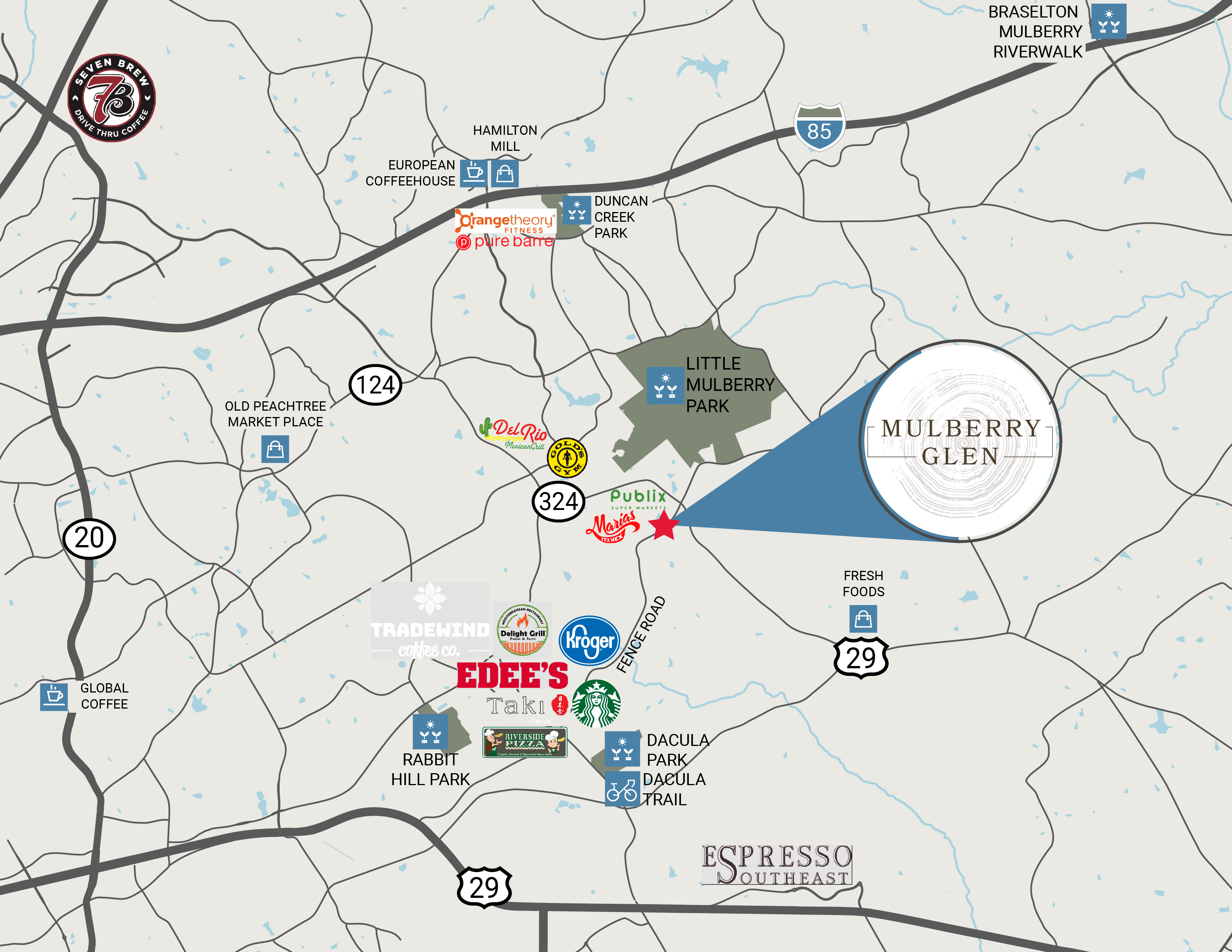 Mulberry Glen Community POI Map