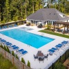 pool area with nearby landscaping